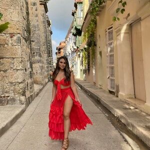Mermaids Swimwear Sicily 2 peace maxi ruffle skirt set